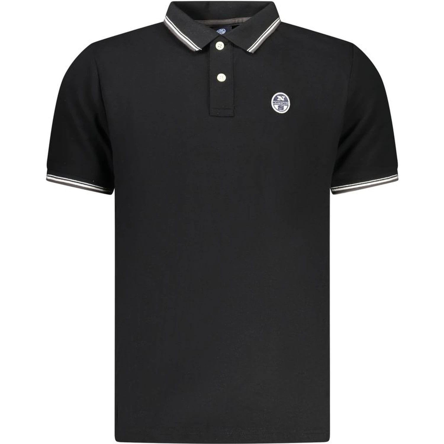 Black Cotton Men Polo