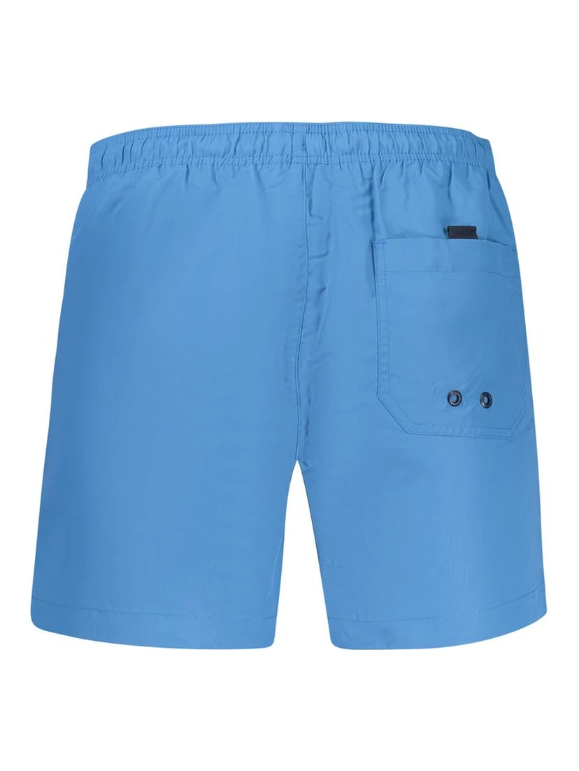 Blu Polyester Men's Swim Boxer