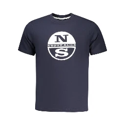 Blue Cotton Men T-Shirt