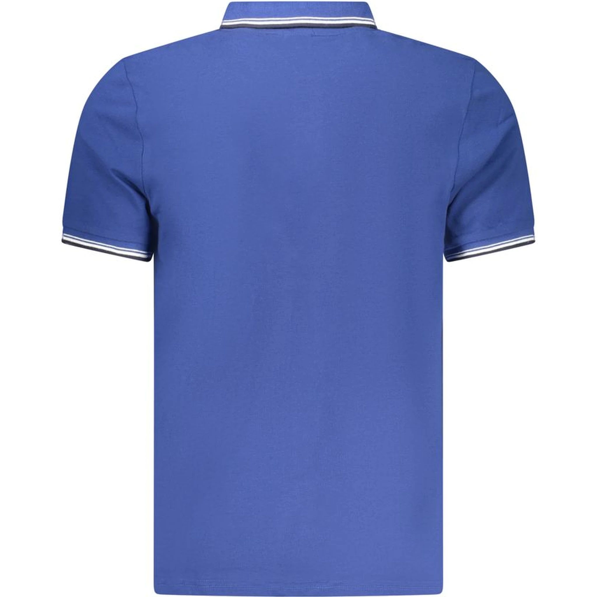 Blue Cotton Men Polo Shirt