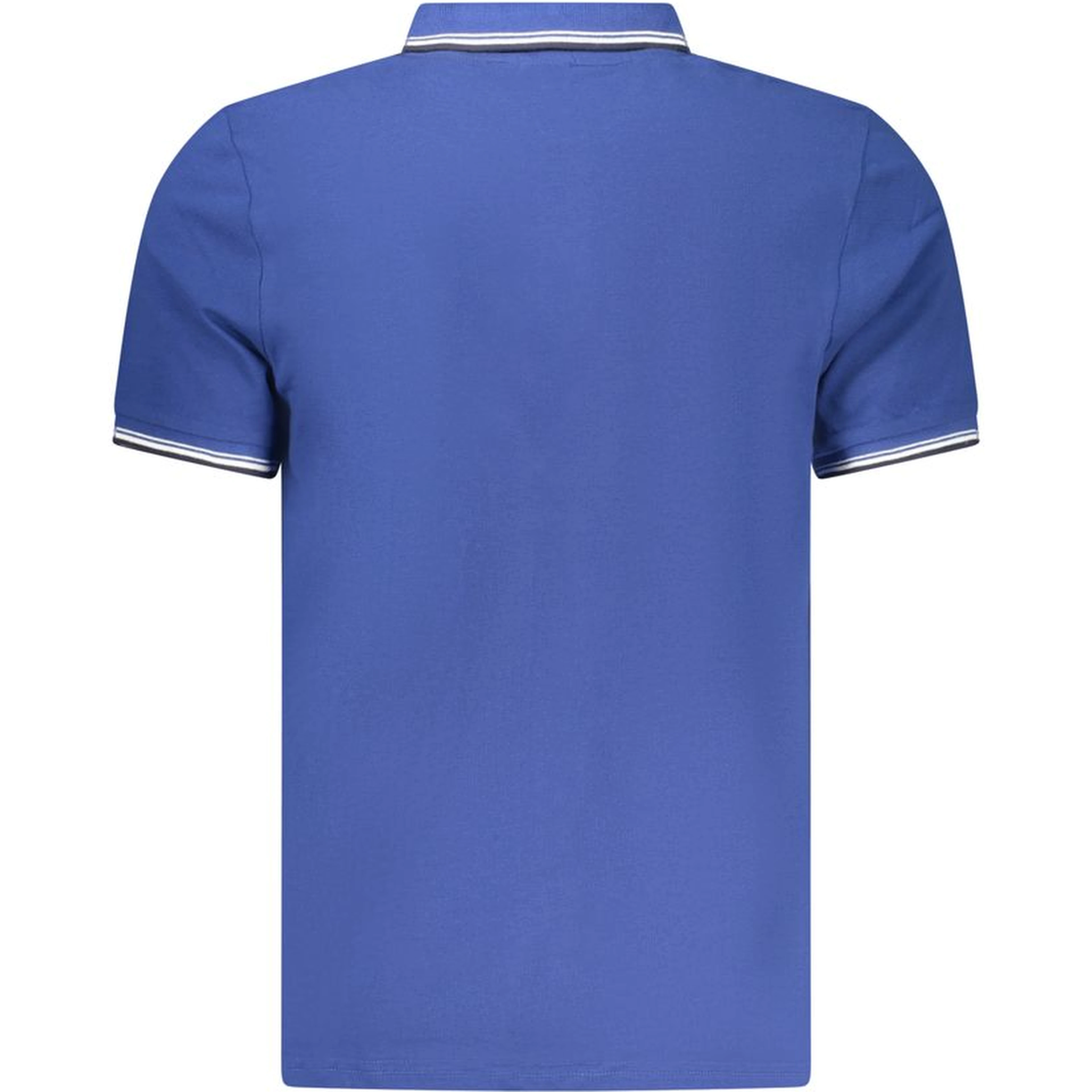 Blue Cotton Men Polo Shirt