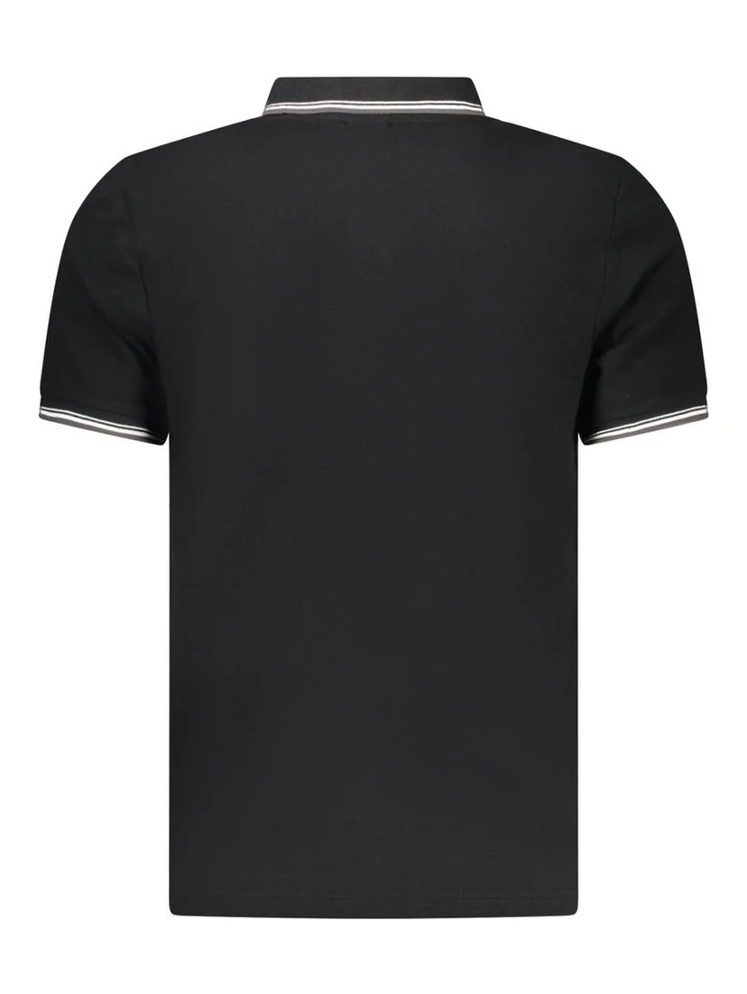 Black Cotton Men Polo