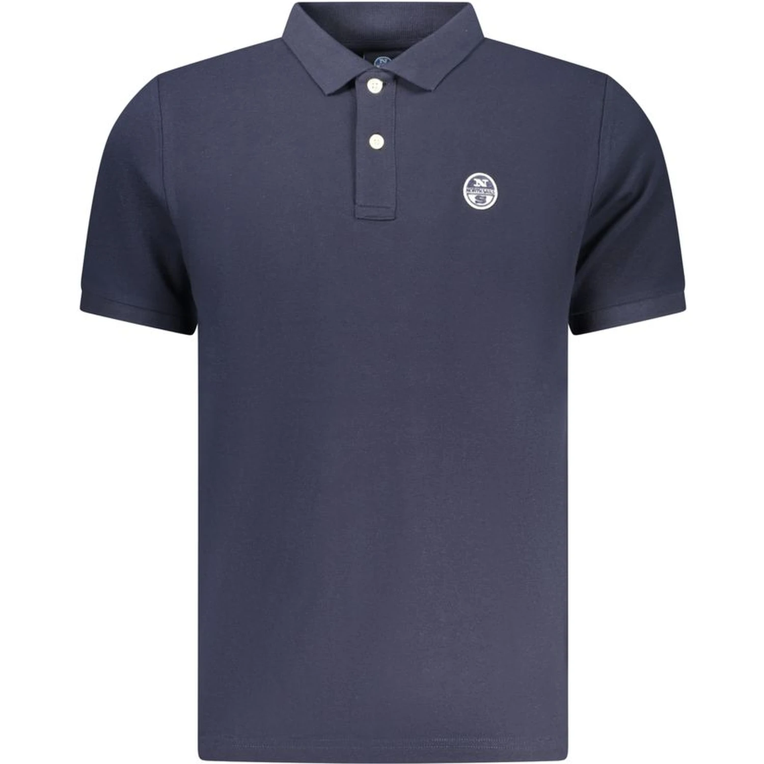 Blue Cotton Men Polo Shirt