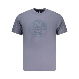 Blue Cotton Men T-Shirt