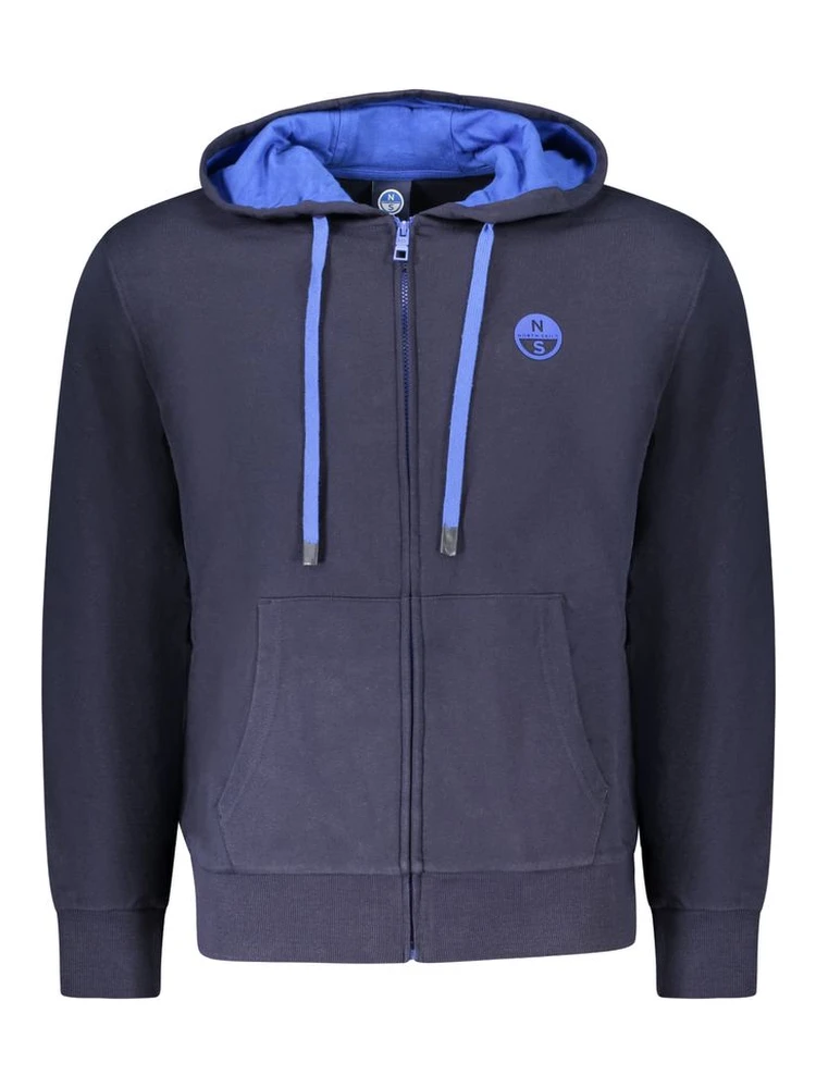 Blue Cotton Men Sweatshirt