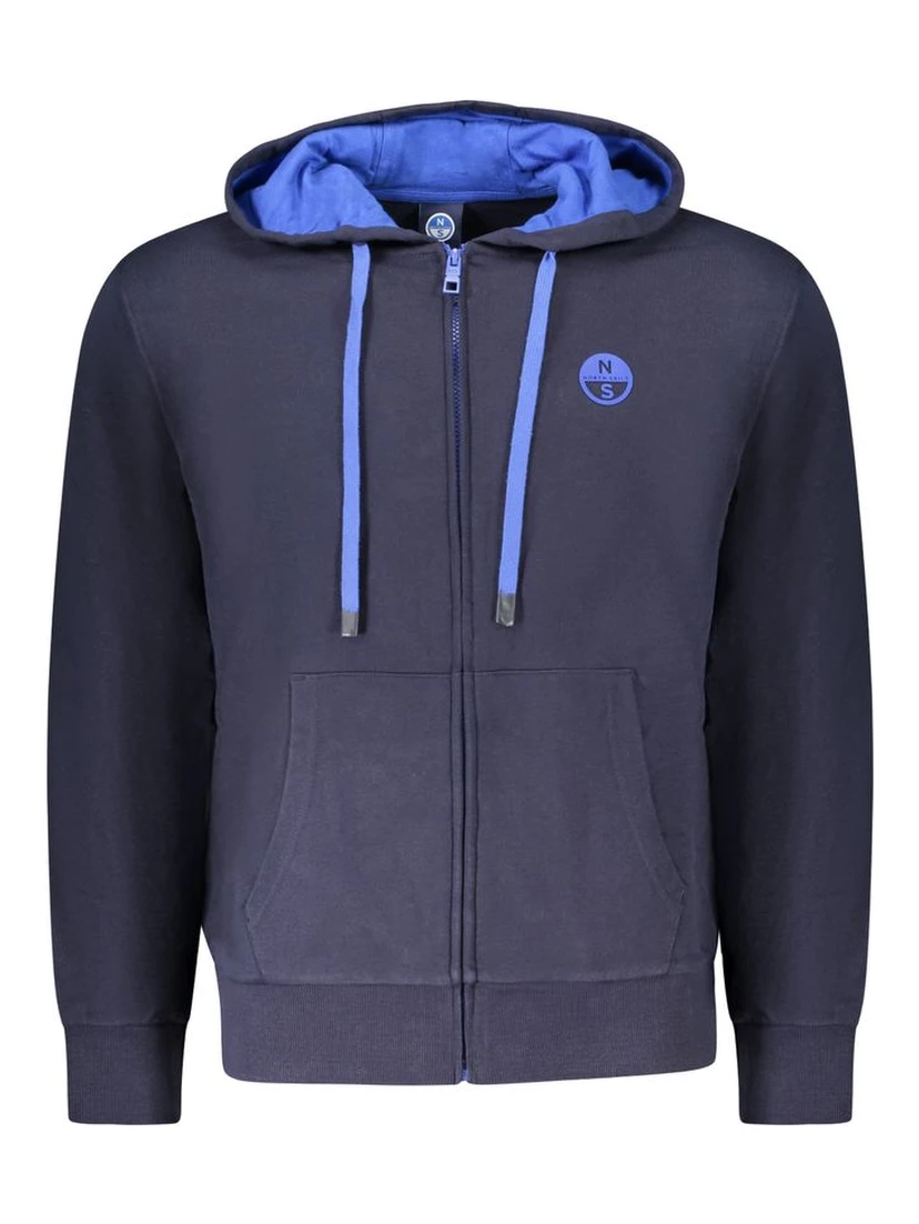 Blue Cotton Men Sweatshirt