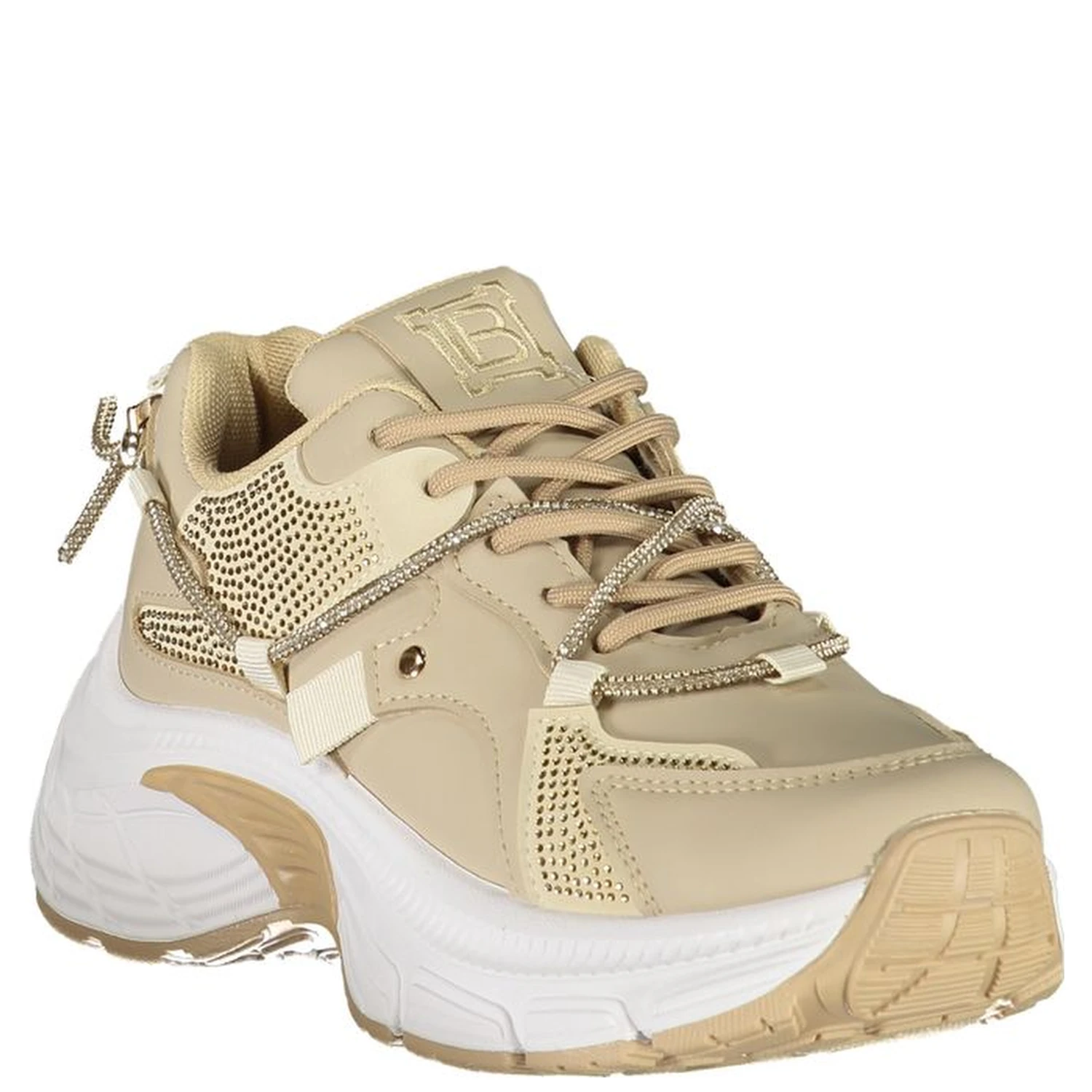 Beige Polyester Women Sneaker