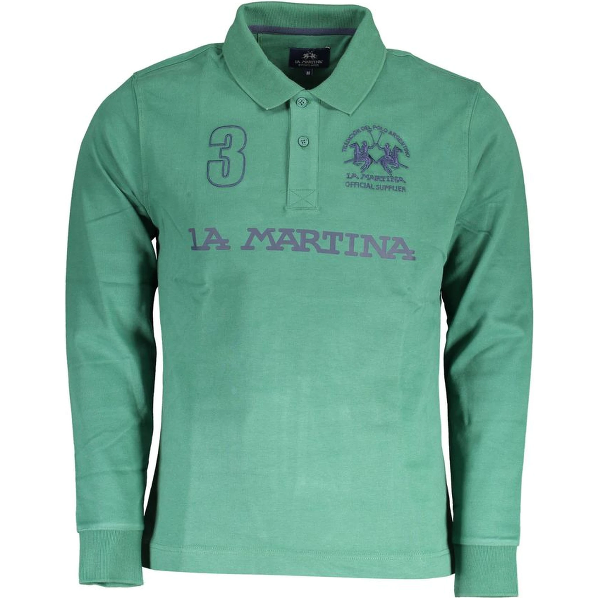 Green Cotton Men Polo Shirt