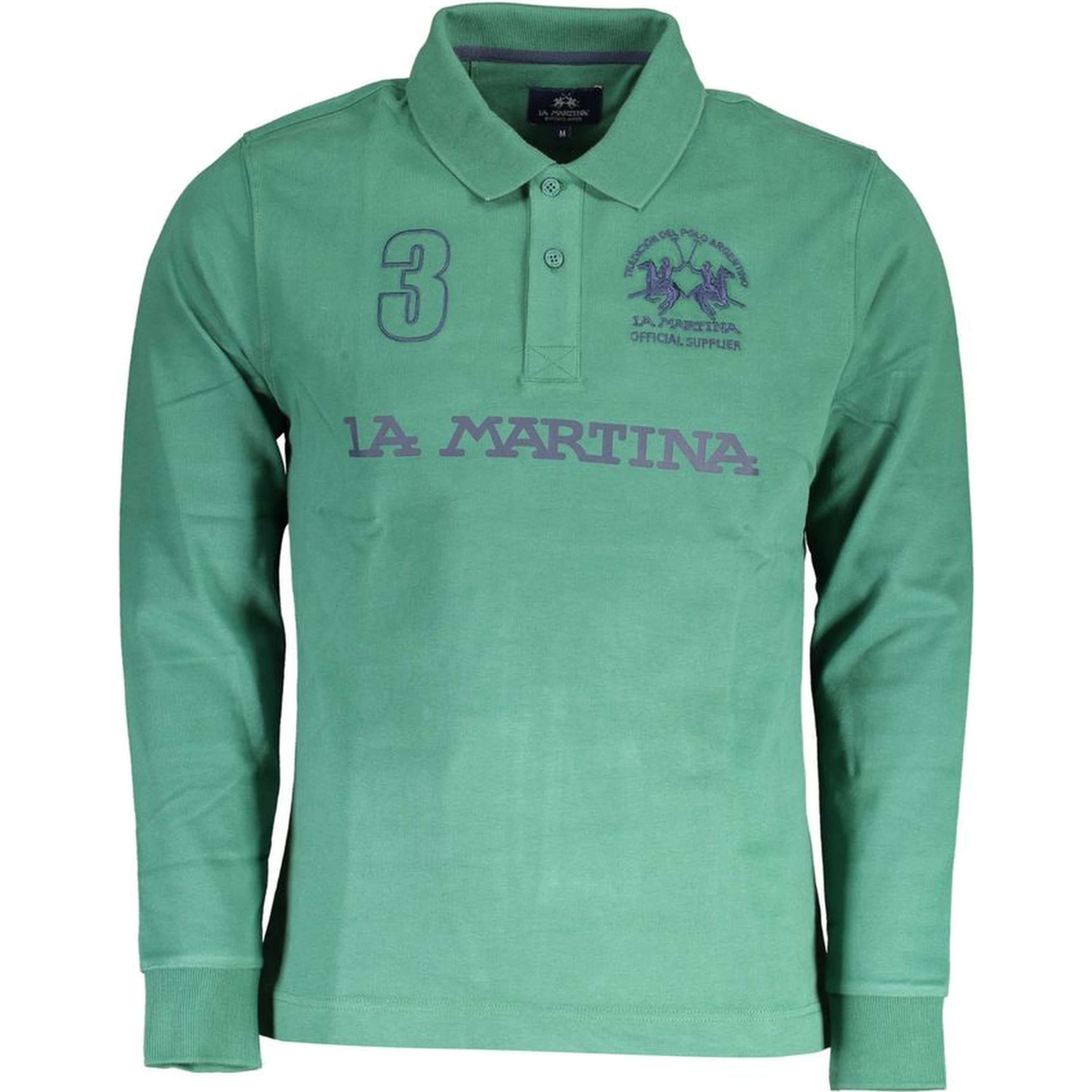 Green Cotton Men Polo Shirt
