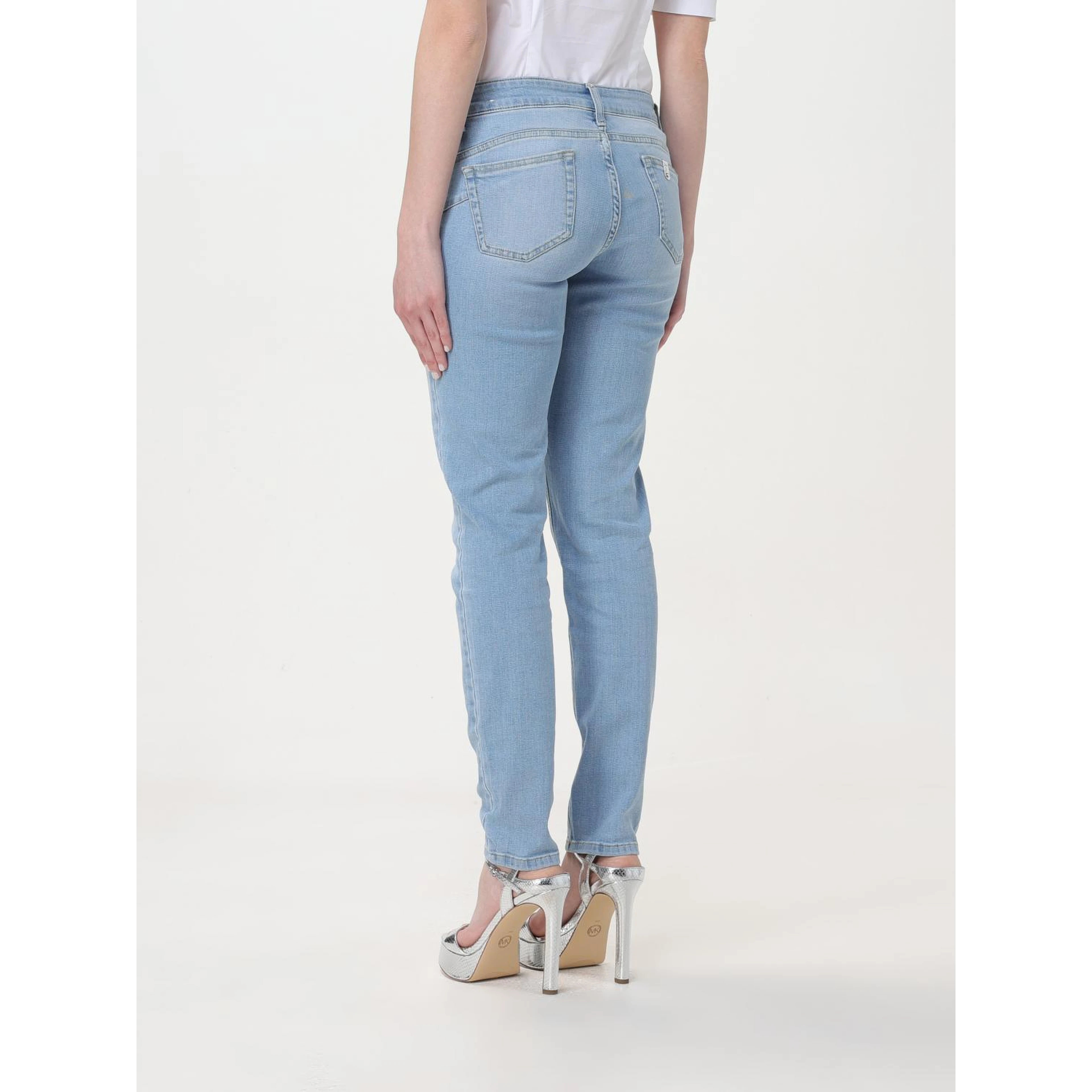 Blue Cotton Straight-Leg Jeans