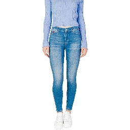 Light Blue Cotton Skinny Jeans