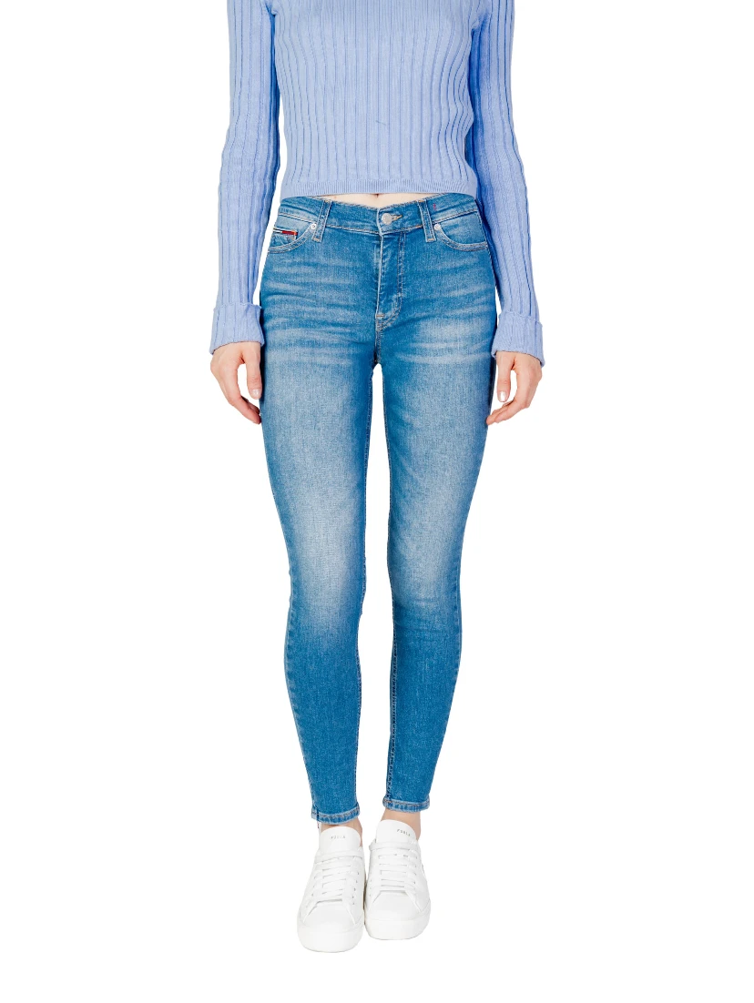Light Blue Cotton Skinny Jeans