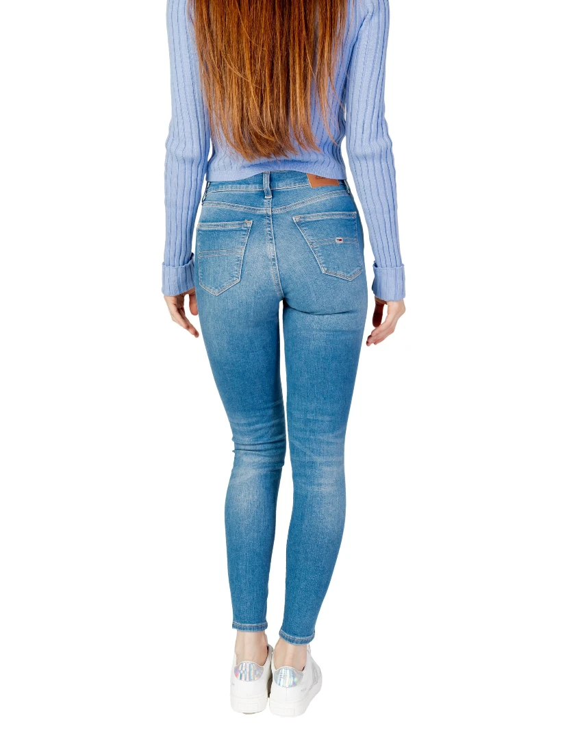 Light Blue Cotton Skinny Jeans