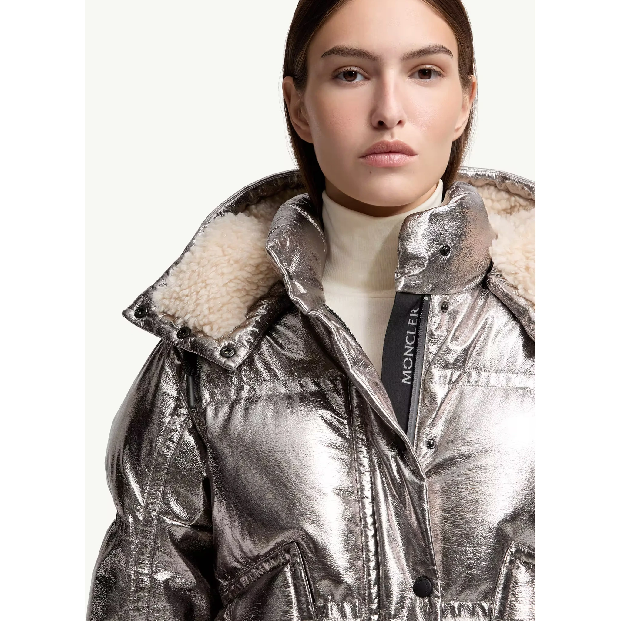 Moncler Coats Silver