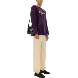 LONG SLEEVE T-SHIRT WITH "CHEZ VALENTINO" PRINT