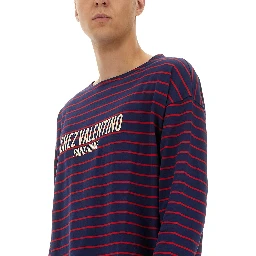 LONG SLEEVE T-SHIRT WITH "CHEZ VALENTINO" PRINT