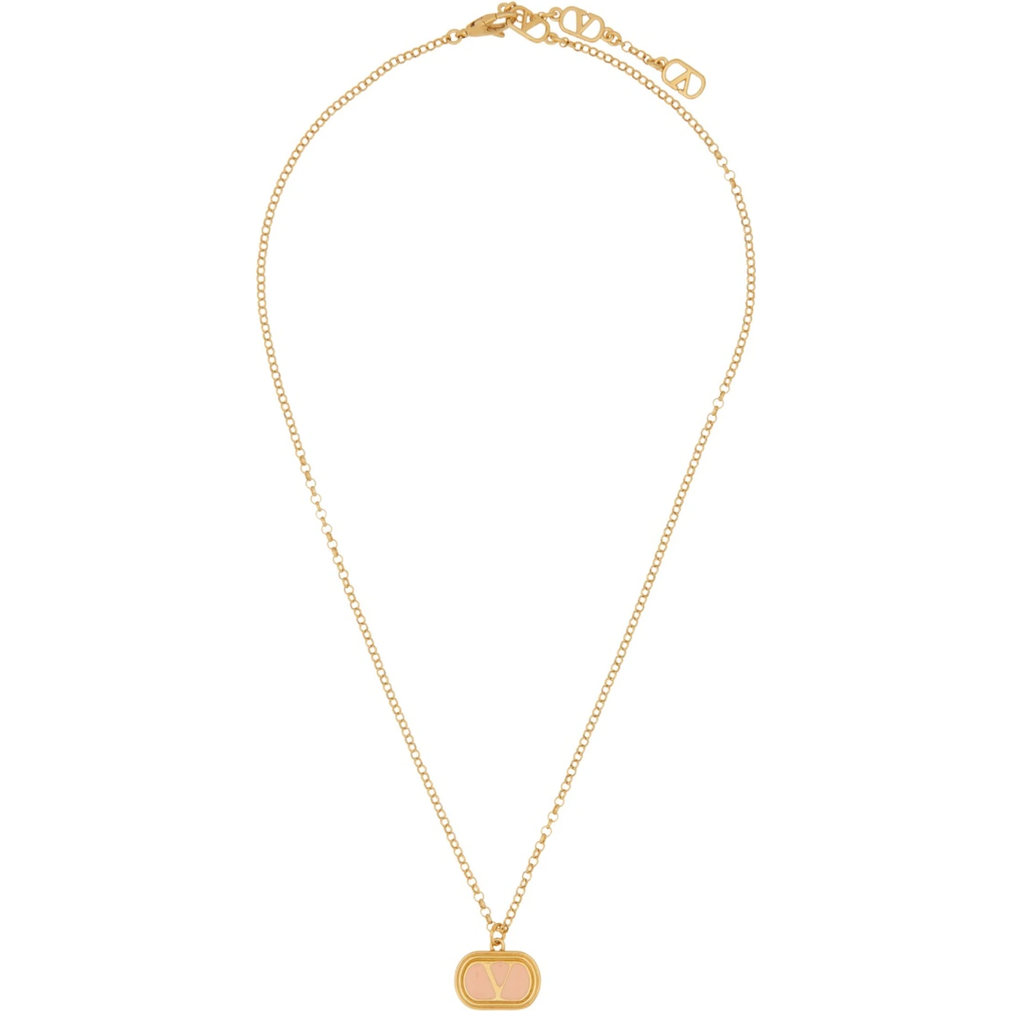 BRASS AND ENAMEL "OVALETTE" NECKLACE