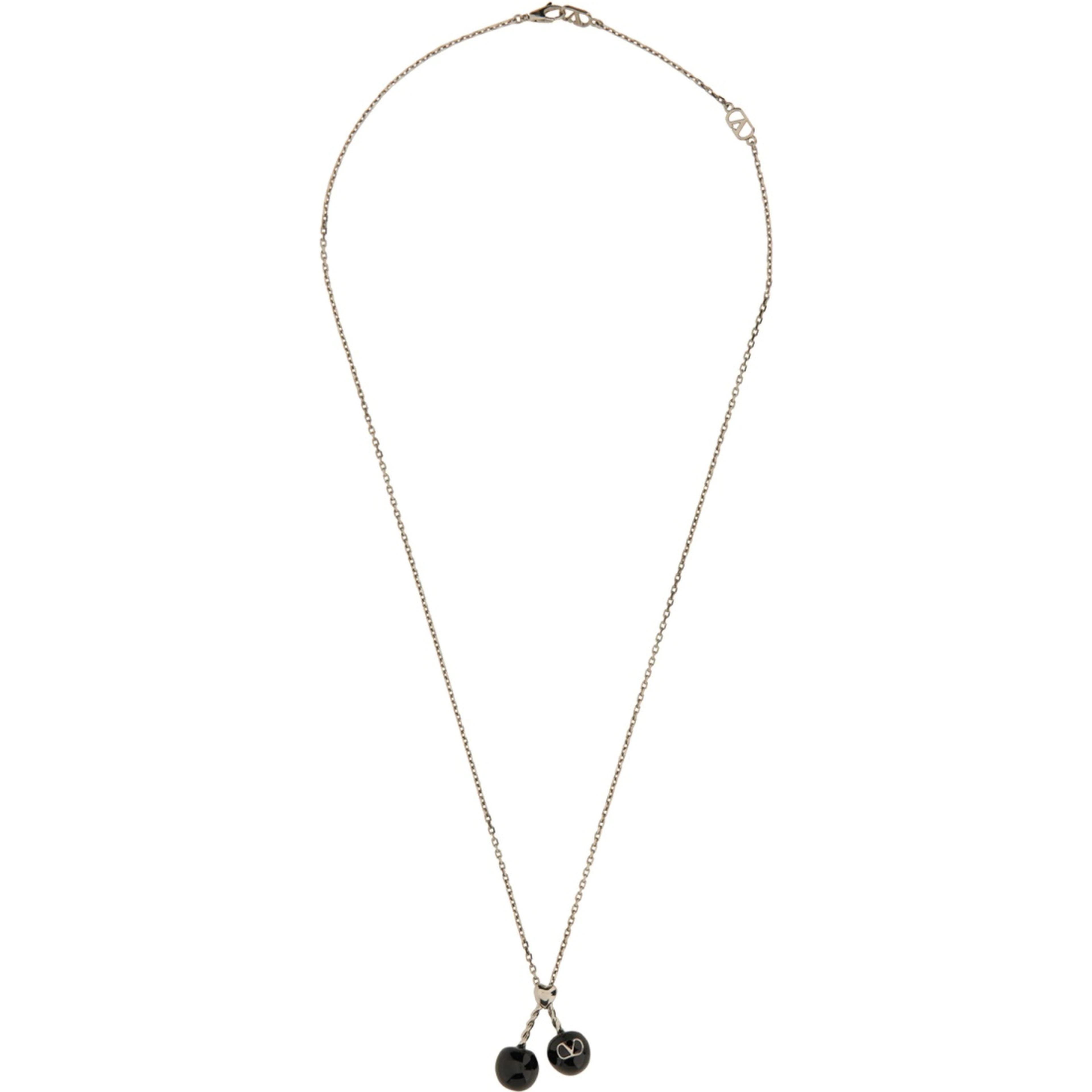 CHEZ VALENTINO METAL AND ENAMEL NECKLACE