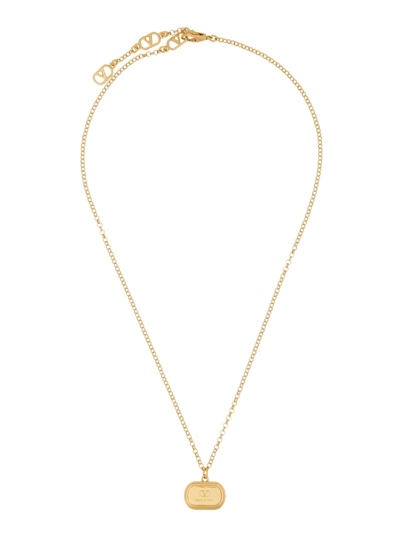 BRASS AND ENAMEL "OVALETTE" NECKLACE