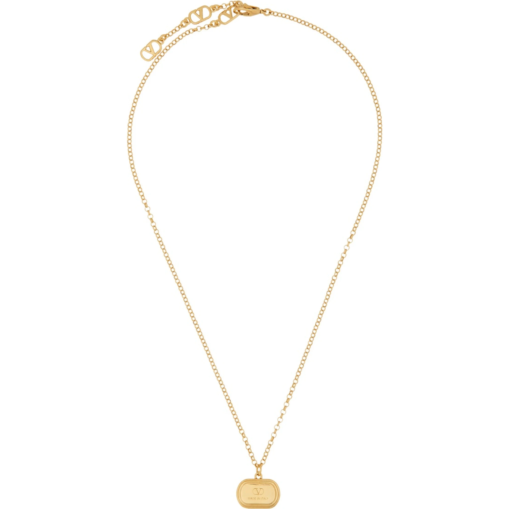 BRASS AND ENAMEL "OVALETTE" NECKLACE
