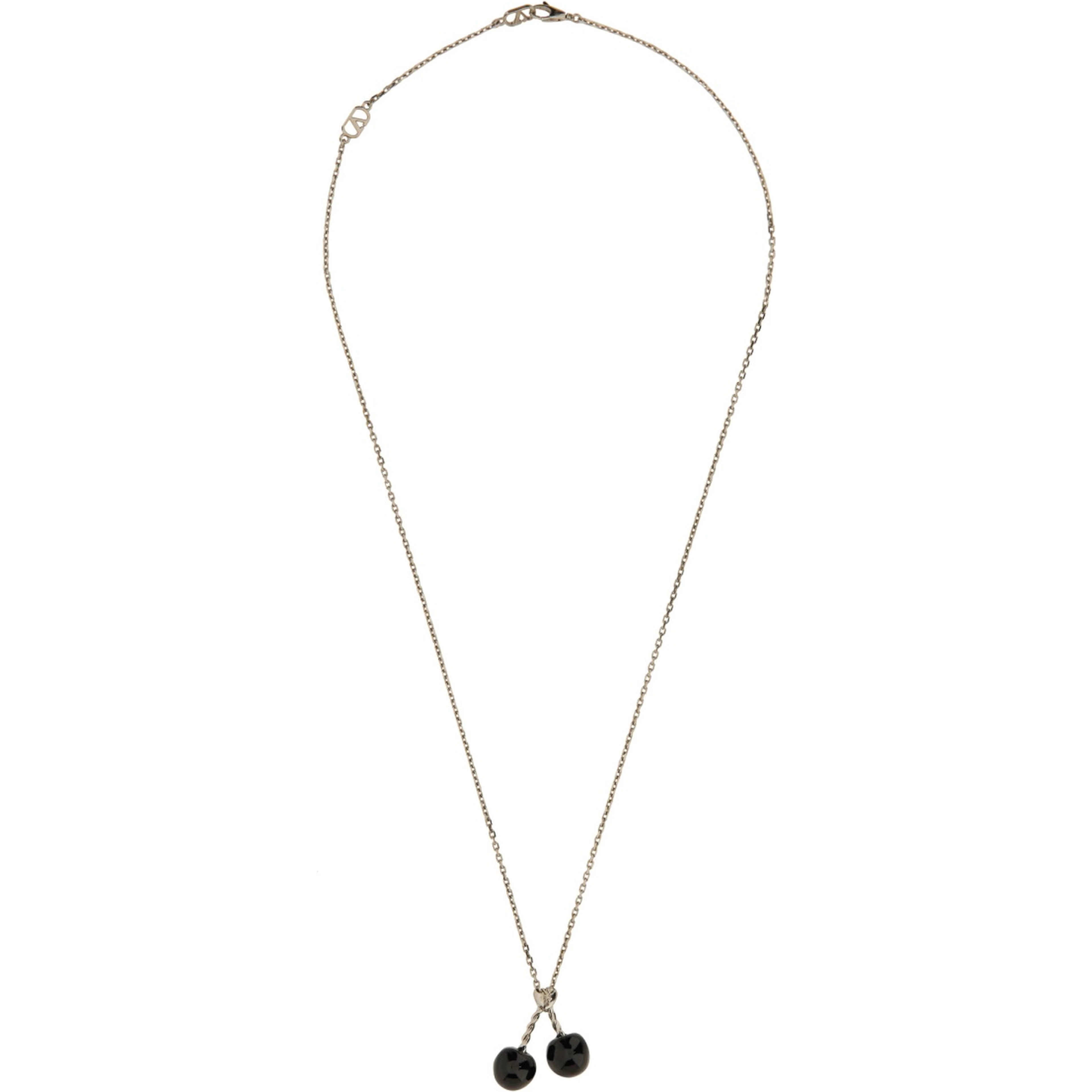 CHEZ VALENTINO METAL AND ENAMEL NECKLACE