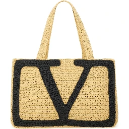 "VIVA SUPERSTAR" LARGE RAFFIA SHOPPING BAG