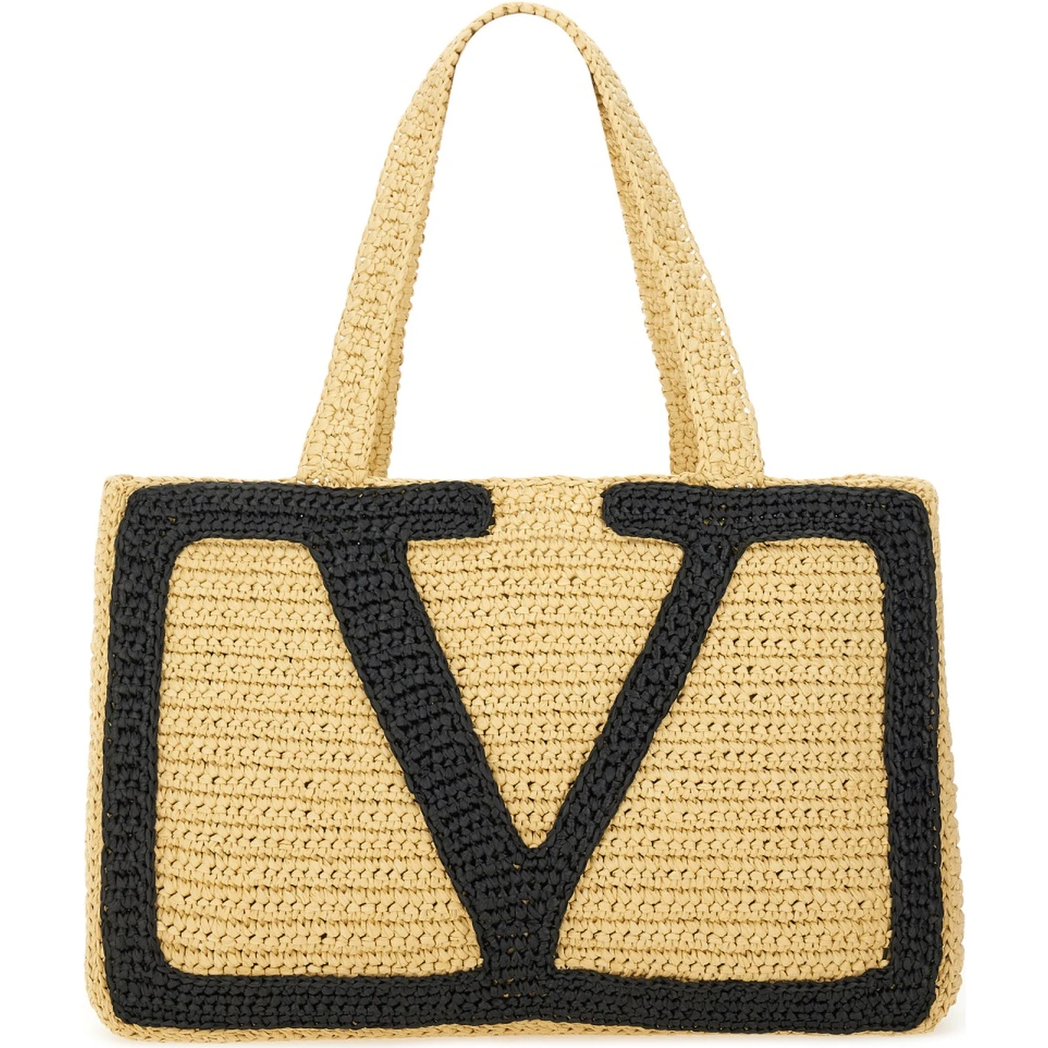 "VIVA SUPERSTAR" LARGE RAFFIA SHOPPING BAG