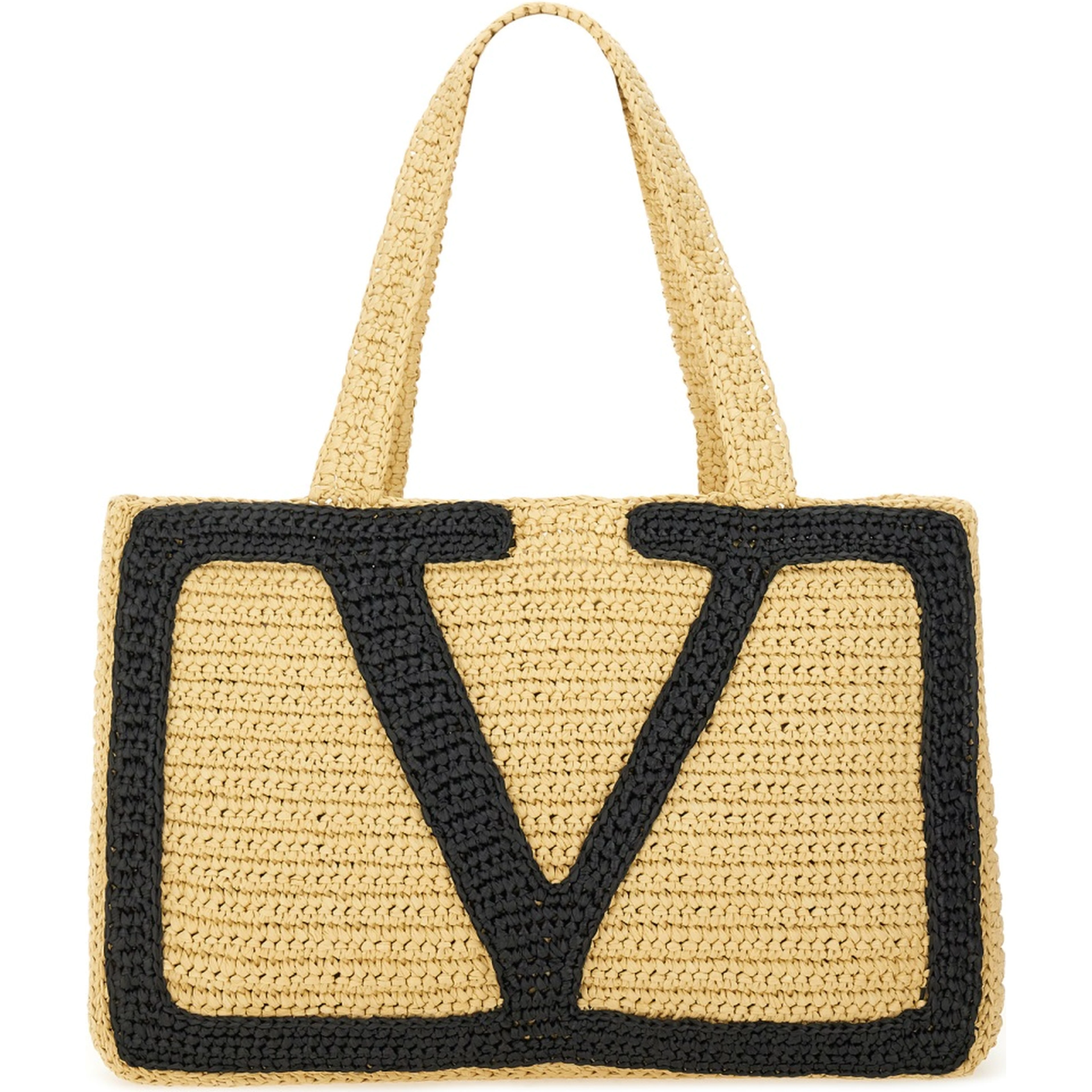 "VIVA SUPERSTAR" LARGE RAFFIA SHOPPING BAG