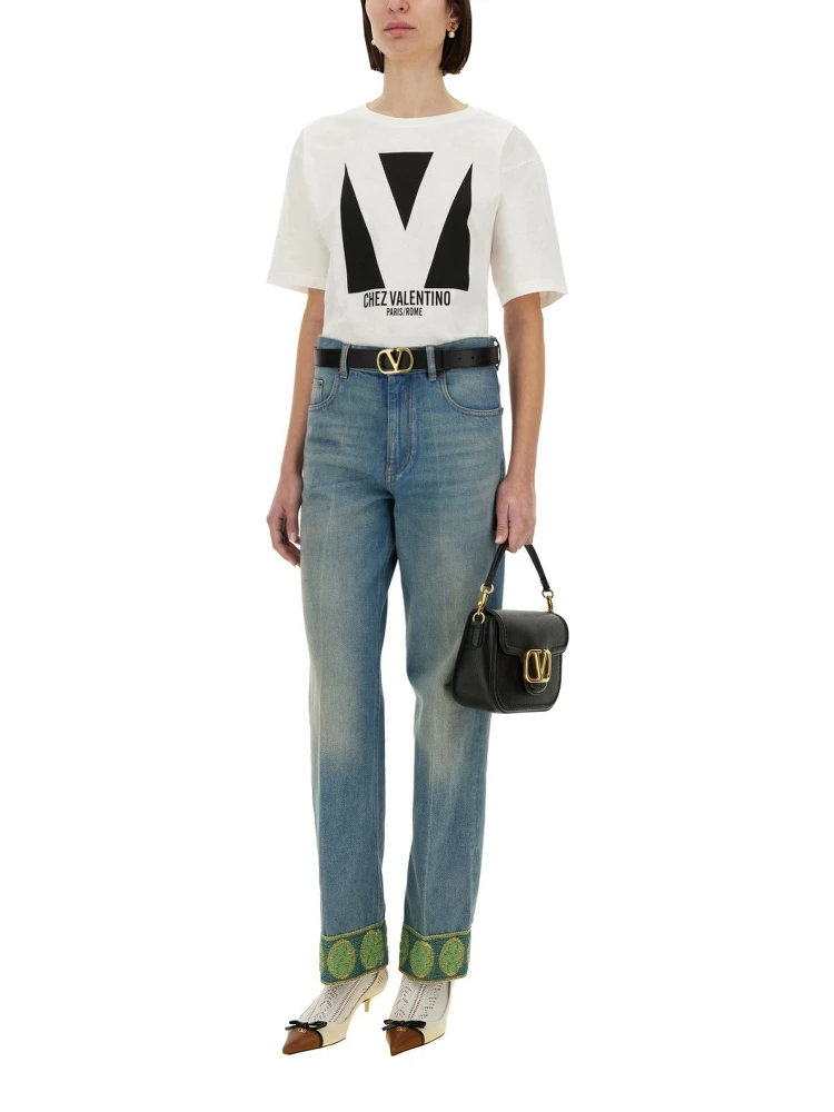 DENIM PANTS WITH JACQUARD EDGES alternative