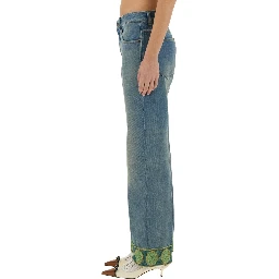 DENIM PANTS WITH JACQUARD EDGES