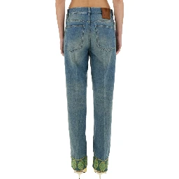 DENIM PANTS WITH JACQUARD EDGES