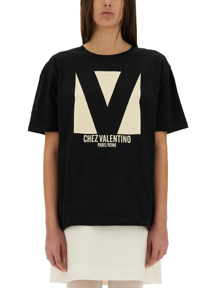 "CHEZ VALENTINO" PRINT T-SHIRT
