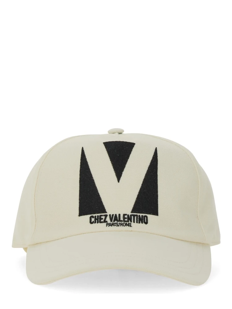 "CHEZ VALENTINO" EMBROIDERED BASEBALL CAP