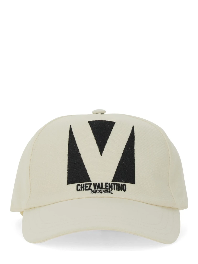 "CHEZ VALENTINO" EMBROIDERED BASEBALL CAP