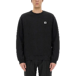 COTTON CREWNECK SWEATSHIRT WITH "CHEZ VALENTINO" PATCH