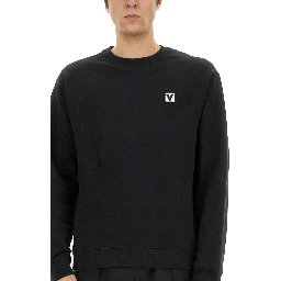 COTTON CREWNECK SWEATSHIRT WITH "CHEZ VALENTINO" PATCH