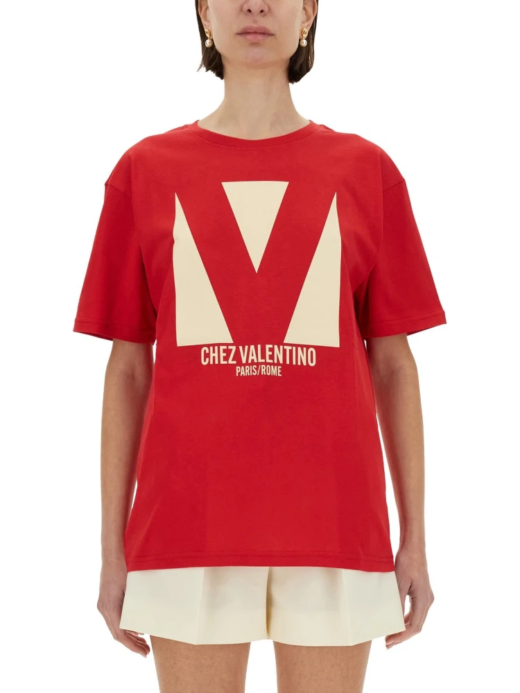 "CHEZ VALENTINO" PRINT T-SHIRT