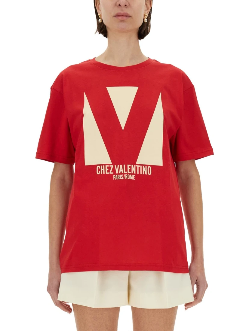"CHEZ VALENTINO" PRINT T-SHIRT