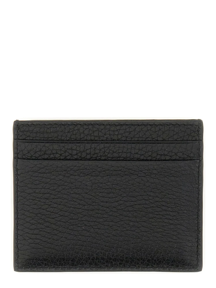 GARNET CALFSKIN "ROCKSTUD" CARD HOLDER alternative