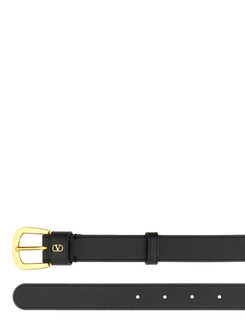 GLOSSY CALFSKIN "VLOGO SIGNATURE" BELT