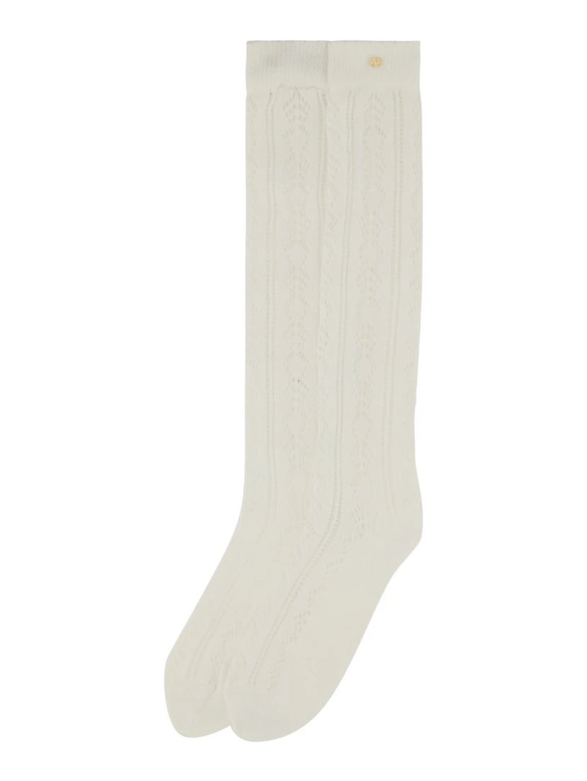 PERFORATED COTTON SOCKS WITH VLOGO
