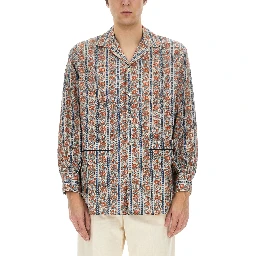 PAJAMA SHIRT WITH "VOYAGE IMAGINAIRE" PRINT