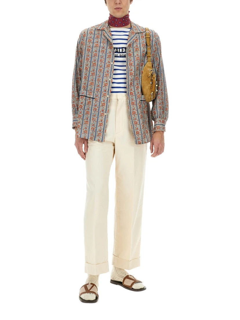 PAJAMA SHIRT WITH "VOYAGE IMAGINAIRE" PRINT