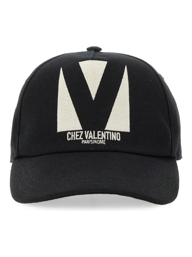 "CHEZ VALENTINO" EMBROIDERED BASEBALL CAP