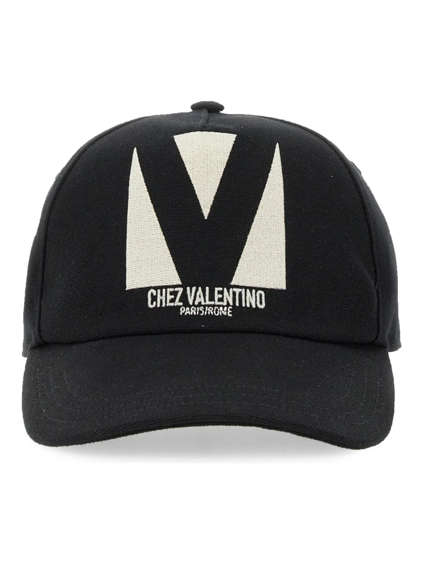 "CHEZ VALENTINO" EMBROIDERED BASEBALL CAP