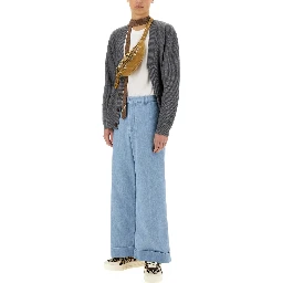 DENIM PANTS WITH LAPELS