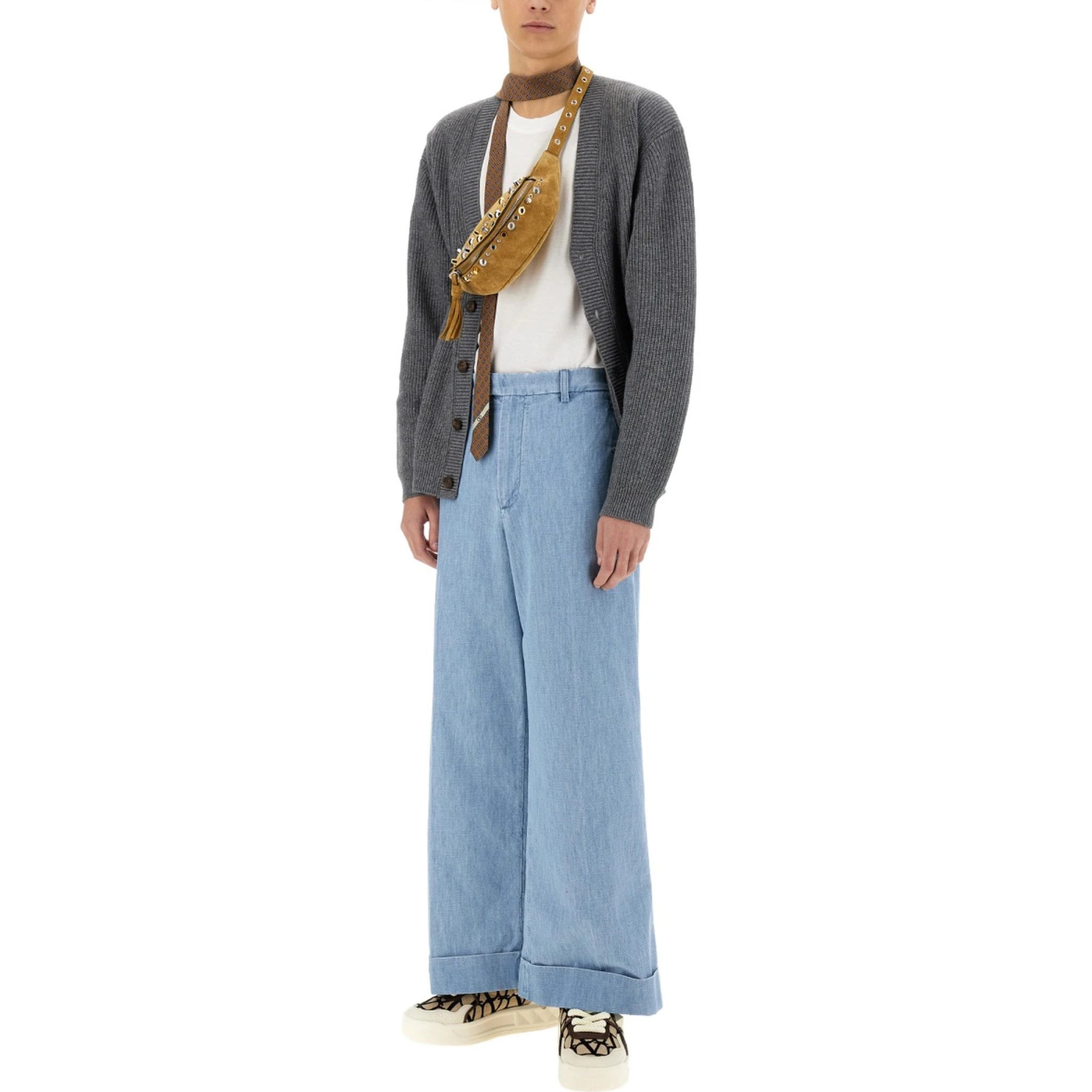 DENIM PANTS WITH LAPELS