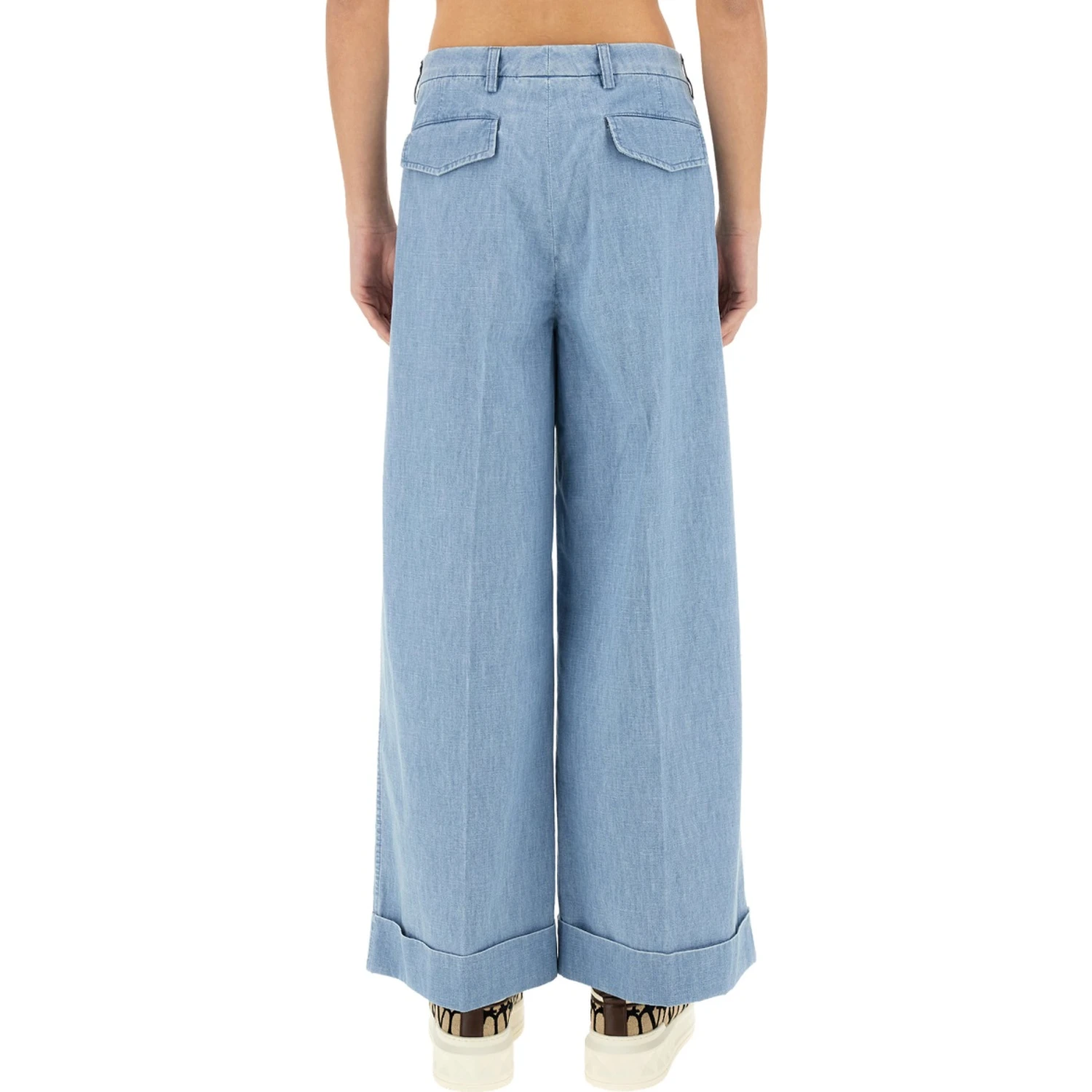 DENIM PANTS WITH LAPELS