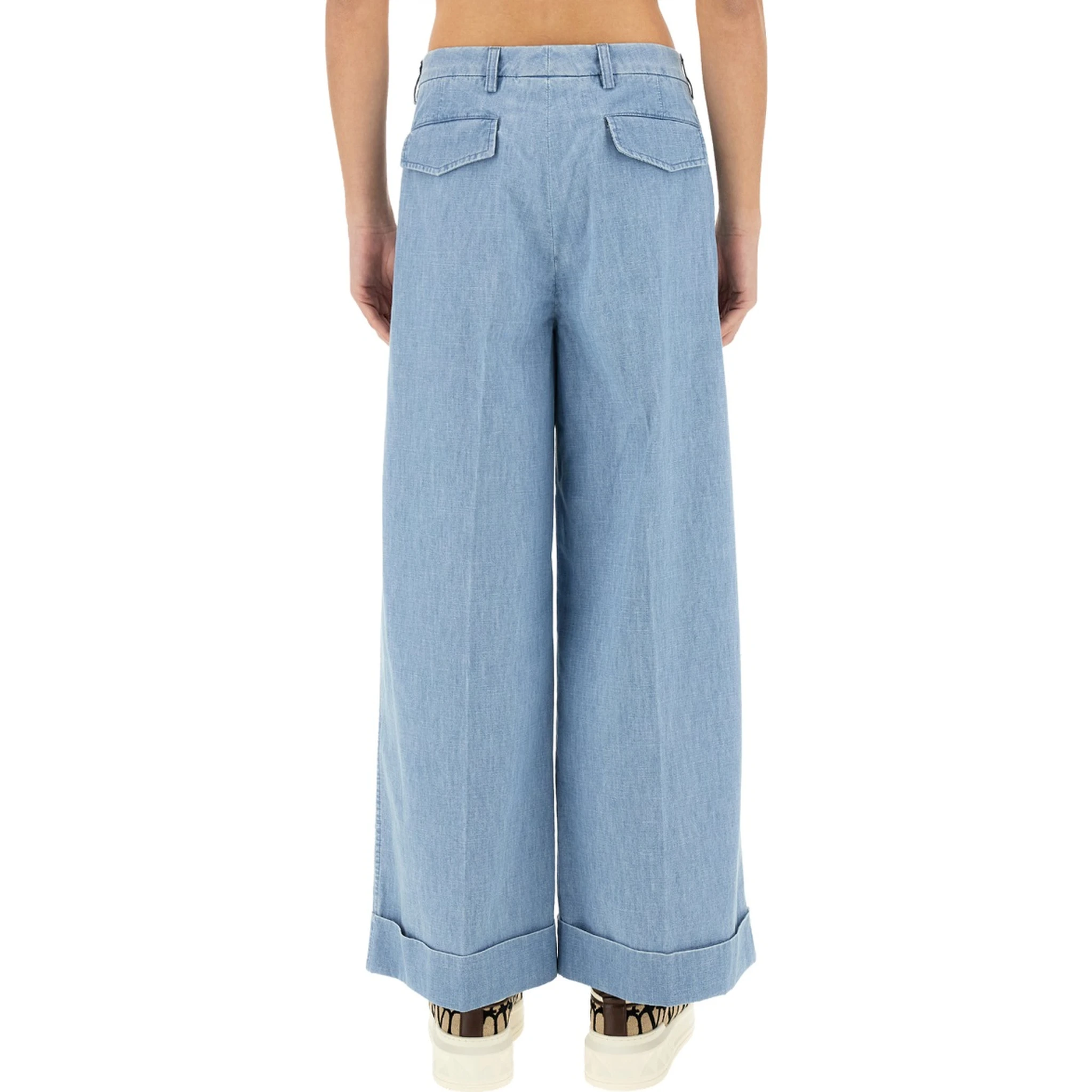 DENIM PANTS WITH LAPELS