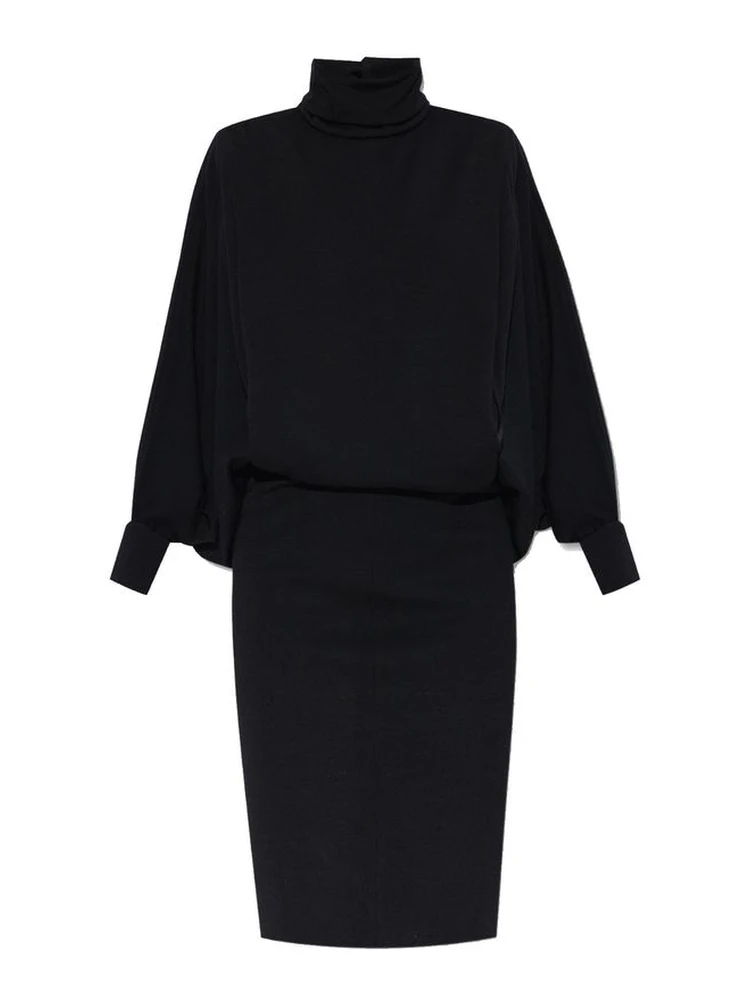 Black Wool Casual Dress